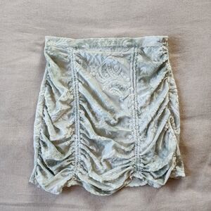 Urban Outfitters Burnout Velvet Jacquard Ruched Mini Skirt